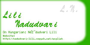 lili nadudvari business card